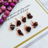 Natural Raw Red Garnet Copper Electroplated Connectors, January Birthstone, Sold By Piece